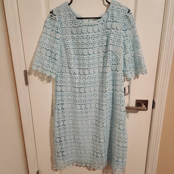 New With Tags Studio 17 Mint Green Lace Midi Dress - Picture 4 of 5